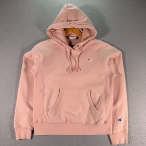Champion Reverse Weave Hoodie Sweatshirt Women Small Shy Pink Heavy Fleece Sport